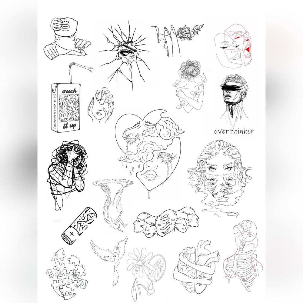 Mental Health Flash Tattoo Print